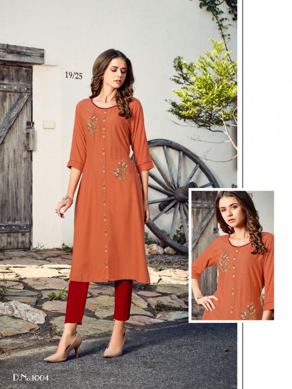 Baanvi Marigold 1-Rayon-Kurti